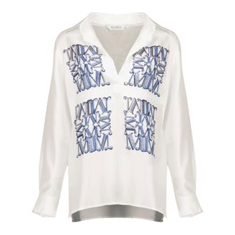 Max Mara Dames, Blouses & Shirts, Blauw, Maat: M Zijde