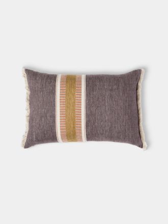 De Le Cuona Striped Linen Cushion (23.5in/60cm)