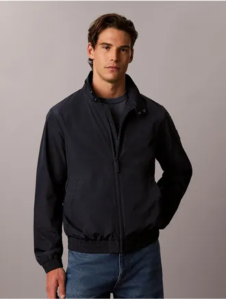 Calvin Klein Mens Nylon Grid Bomber Jacket - Blue - 2XL