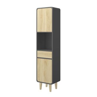 Vicco Mueble De Ba&ntilde;o Arla, Antracita/roble Dorado, 40 X 161 Cm
