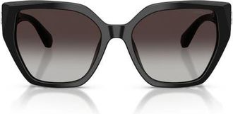 Swarovski 56mm Gradient Irregular Sunglasses in Black /Gradient Grey at Nordstrom