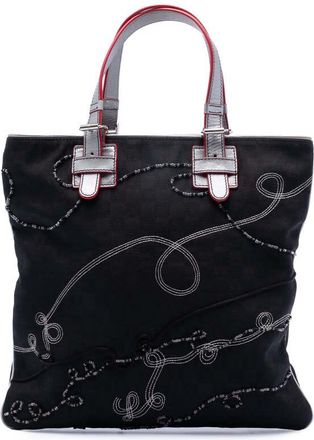 Loewe Pre-owned Loewe Anagram Beaded Jacquard Tote Ladies 060508