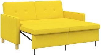 vidaXL Sof&aacute; Cama Desplegable Amarillo Claro 154 X 94,5 X 80,5 Cm Tela Vidaxl