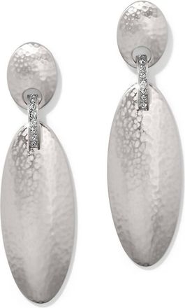 Brighton Womens Meridian Orbit Oval Post Drop Earrings In Silver