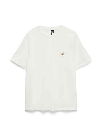 Vero Moda T-Shirt VERO MODA VMULLA CATY SS TOP JRS GA, Damen, Gr. XL, snow wei&szlig;, Jersey, Obermaterial: 100% Baumwolle, unifarben, regular fit normal, Rundhals, 