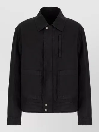 Dries Van Noten stretch cotton veperny jacket front pockets