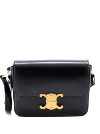 Celine Triomphe Shoulder Bag Smooth Calfskin Teen crossbody bag - Black