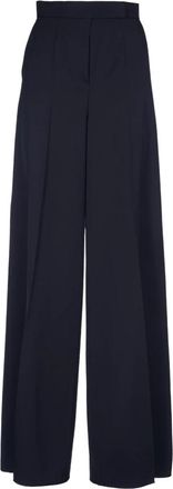 Max Mara Ninfa Wide-leg broek - Dames - Wijde Broeken - Zwart - 2XS - Wol - Broeken