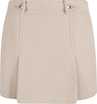 Tom Ford Virgin Wool Boucl&eacute; Minirok - Dames - Korte rokken - Beige - XS - Wol - Rokken