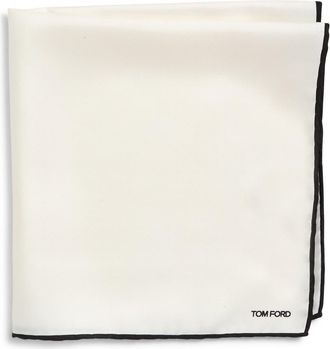 Tom Ford Classic Mulberry Silk Pocket Square in White at Nordstrom