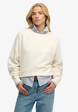 Superdry Sweatshirt SUPERDRY ESSENTIAL LOGO CREW, Damen, Gr. XXL, desert bone sanftes wei&szlig;, Sweatware, Obermaterial: 100% Baumwolle, unifarben, oversize normal