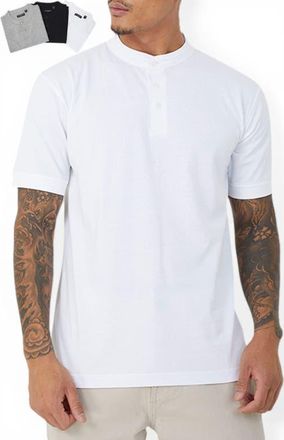 Brave Soul 3-Pack Short Sleeved Round Neck Shirt in Optic Wht/jet Blk/lt Grey Marl at Nordstrom, Size X-Large