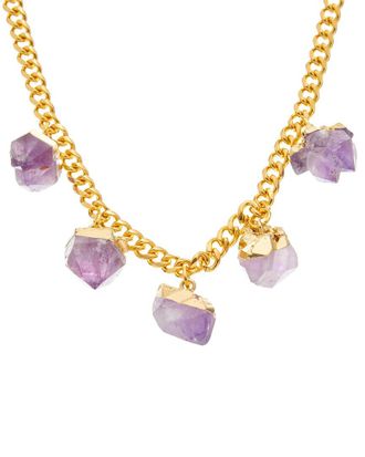 Crystal Haze 18K Plated Amethyst Statement Necklace