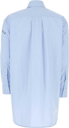Maison Margiela Womens Light Blue Poplin Shirt 479 Exterior: Cotton Camicie