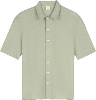 Law Of The Sea Gestructureerd Bermuda Shirt - Heren - Overhemden - Groen - Maat: M