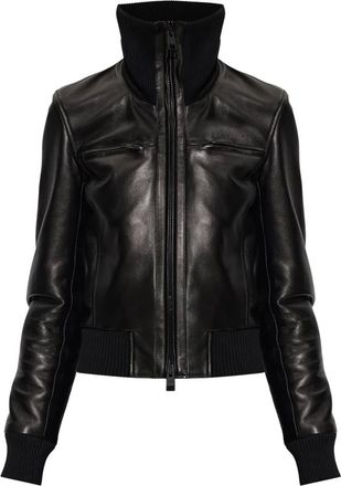 Balenciaga Leren Jas Met Opstaande Kraag - Dames - Jassen - Zwart - Maat: S Leer