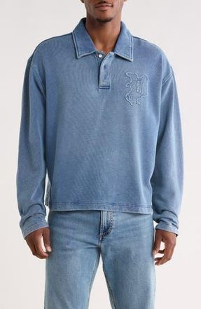 Purple Fleece Crossback Long Sleeve Polo in Blue at Nordstrom Rack, Size Xx-Large