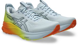 Asics Laufschuh ASICS GEL-KAYANO 32, Gr. 42,5, sky, lemon spark, Synthetik, Schuhe Laufschuh, sportlicher Stil, leicht profiliertes Laufsohlenprofil, Schn&uuml;r