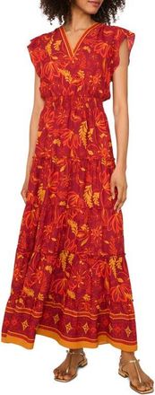 Vince Camuto Floral Maxi Dress in Chili at Nordstrom, Size X-Small