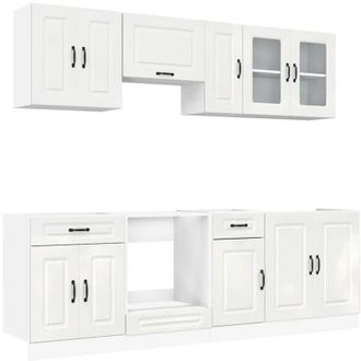 vidaXL Vidaxl - Mueble Cocina Kalmar Blanco De Alto Brillo 8 Pzas
