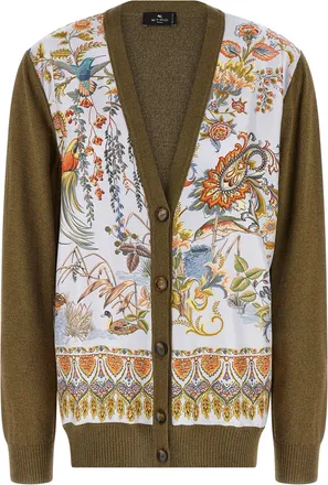 Etro Bicolor Cotton Womens Cardigan
