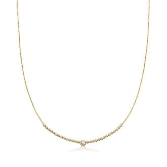 Ross-Simons Bezel-Set Lab-Grown Diamond Curved Bar Necklace in 18kt Gold Over Sterling