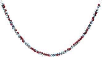 Melrose International Metal Sleigh Bell Cluster Garland (Set of 2) - Red, Blue
