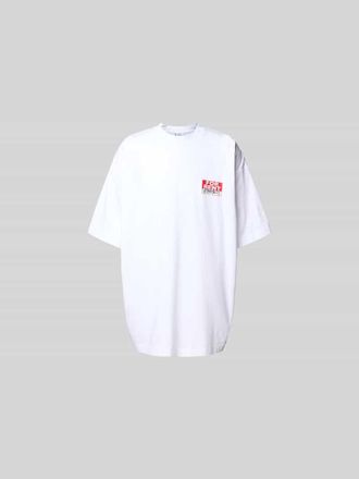 VETEMENTS Oversized T-Shirt aus reiner Baumwolle in Weiss, Gr&ouml;&szlig;e M