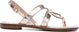 Geox Sozy leather buckled sandals - women - Leather/Calf Leather/Rubber - 36 - Gold