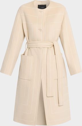 Joseph Belted Geometric Double-Face Coat