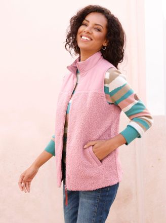 Casual Looks Steppweste CASUAL LOOKS, Damen, Gr. 40, rosa (rosenquarz), 100% Polyester, Einsatz:100% Polyester, unifarben, Westen Steppweste