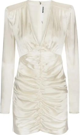 Rotate Gathered Satin Mini Dress - Womens - Polyester/Elastane/Silk