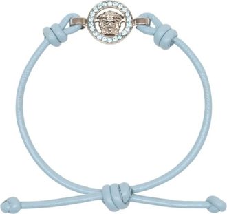 Versace Bracelets, female, Blue, Size: ONE SIZE Medusa 95 Leather Bracelet