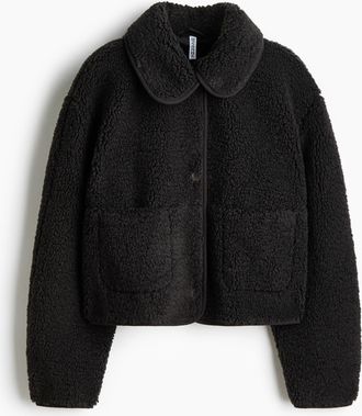 H&M Teddyjacke mit Kragen - Grau