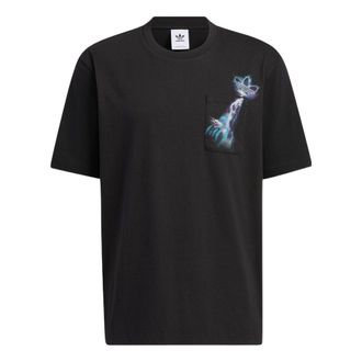 adidas originals Y2k Tee 3 Casual Gradient Solid Color Pattern Sports Round Neck Pocket Short Sleeve Black HM8029