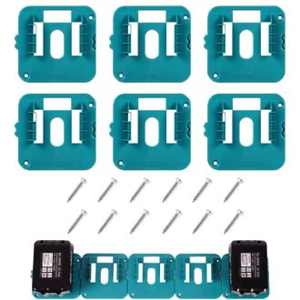 OEM Juego De 6 Soportes De Pared Profesionales Para Bater&iacute;as Makita De 18 V, Aptos Para Los Modelos Bl1860, Bl1850, Bl1840 Y Bl1830, Para Taller O Furgone