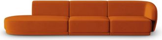 CXL by Christian Lacroix Sofá modular izquierdo 4 plazas de terciopelo terracota