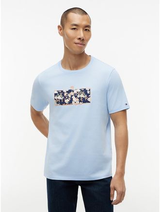Tommy Hilfiger Mens Tropical Floral Logo T-Shirt - Blue - XXXL