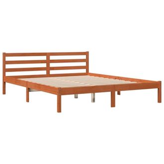 Berkfield Home Beautiful Bed Frame without Mattress Wax Brown 160x200 cm Solid W