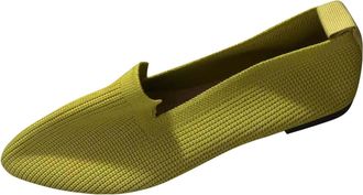 Generic Green Womens Pointed Toe Flat Shoes with Flexible Outsole for Comfortable Daily Wear and Walking