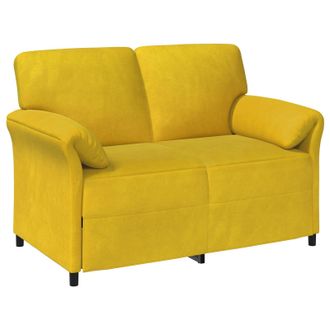vidaXL Sof&aacute; De 2 Plazas Amarillo 138 X 83 X 95 Cm Terciopelo Vidaxl