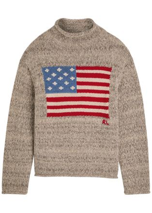 Polo Ralph Lauren Flag Wool-blend Jumper - Beige - S (UK8-10 / S)