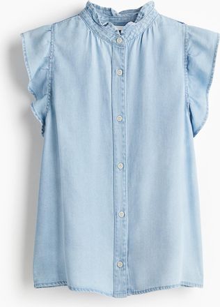 H&M Denimbluse mit Volants - Blue