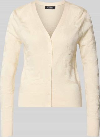 Lauren Ralph Lauren Strickjacke mit Knopfleiste Modell DENZEL in Sand, Größe XL