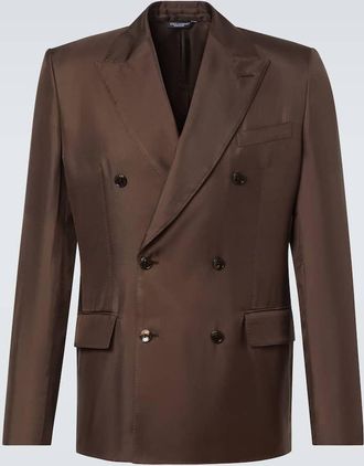 Dolce & Gabbana Blazer doppiopetto in twill di seta