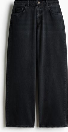 H&M Baggy Low Waist Jeans - Schwarz