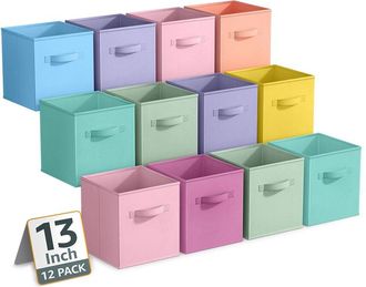 Sorbus 13In 12 Pack Collapsible Fabric Storage Bins