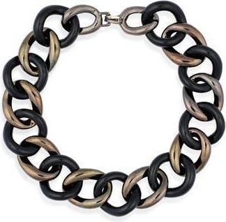Kenneth Jay Lane Mixed Metal Chunky Link Collar Necklace in Gunmetal at Nordstrom Rack