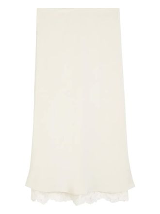 Maria McManus lace bias midi skirt - Neutrals