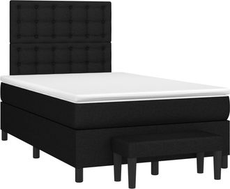 vidaXL Cama Box Spring Con Colch&oacute;n Tela Negro 120x200 Cm Vidaxl